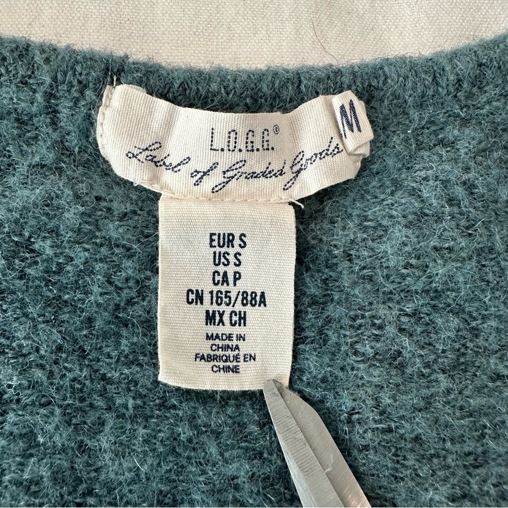Label of Goods Sweater Mohair Wool Blend V-Neck Pullover Oversized Size S - Picture 4 of 16